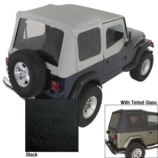 Rugged Ridge 13722.15 Soft Top XHD Black Vinyl Coated Polyester/ Cotton Fabric Us