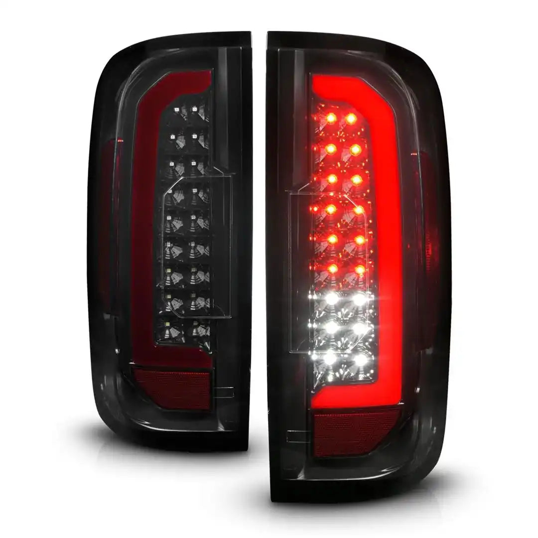 ANZO USA 311435 Tail Light Assembly LED Smoke Lens Black Housing Red/ White Set 