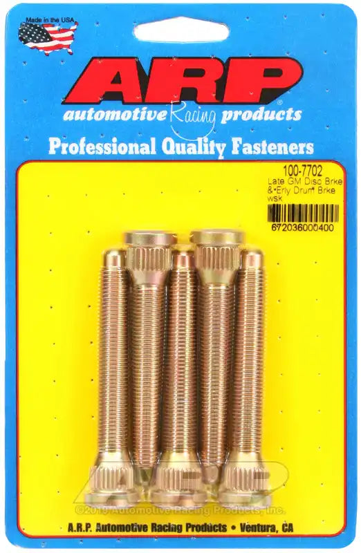 ARP Auto Racing 100-7702 Wheel Stud 7/16 Inch - 20 Thread Size 3.200 Inch Under Hea