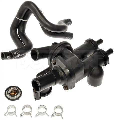 Dorman 902-3319 Thermostat Housing OE Solutions ™ OE Replacement With 1 O-Ring/ 1 Thermostat/ 2 Hoses And 4 Hose Clamps