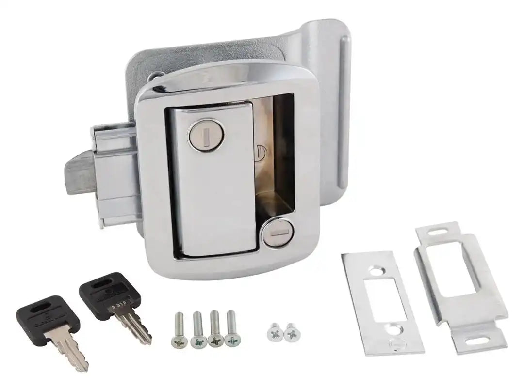 AP Products 013-572 Entry Door Latch Travel Trailer Lock Chrome With Keys