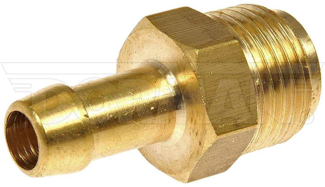 Dorman 785-404D Fuel Line Fitting OE Solutions ™ Inverted Flare Male Connector Barbed End 5/8-18 UNF Thread Size 1.34 Inch Length Brass