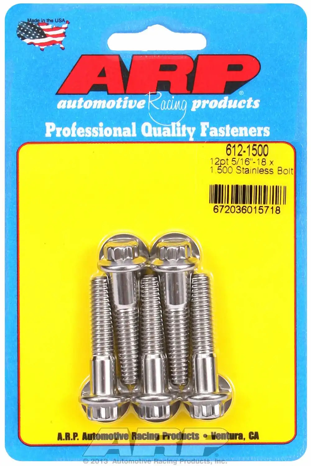 ARP Auto Racing 612-1500 Bolt Standard Bolt 5/16 Inch - 18 Thread Size 1.500 Inch 