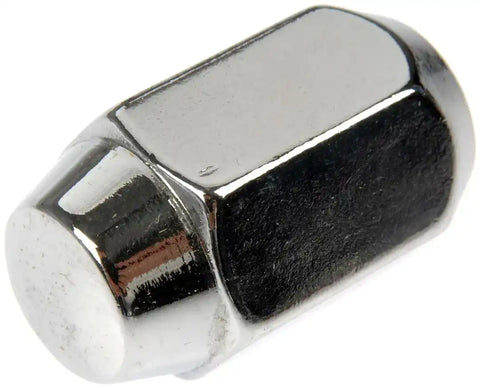 Dorman 711-209 Lug Nut AutoGrade ™ 1/2 - 20 Inch Thread 60 Degree Conical Seat Acorn Lug 1.402 Inch Overall Length 13/16 Inch Hex Size Chrome Plated Silver Steel Carded Set of 4