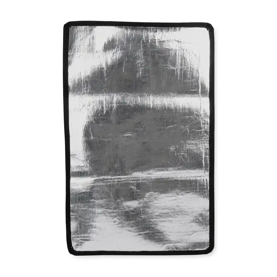 Camco 45148 Window Shade RV Door Window Manual 25-1/4 Inch Length x 16-1/4 Inch Width Black Nylon Ripstop With Reflective Backing