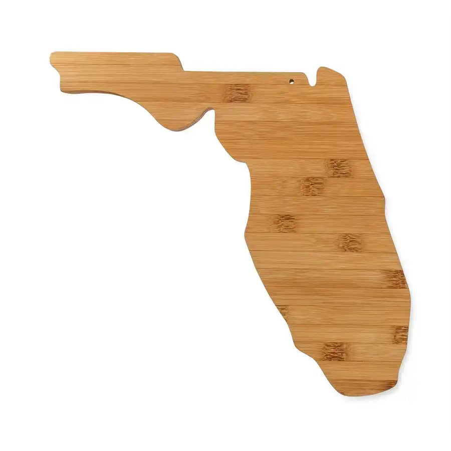 Camco 53111 Cutting Board Countertop Use Natural Bamboo State Of Florida Shape