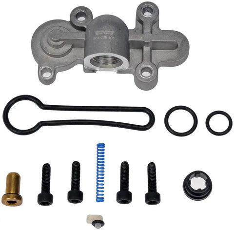 Dorman 904-239 Fuel Injection Pressure Regulator OE Solutions ™ OE Replacement Aluminum With Cover/ Seal/Spring Guide/ Pressure Regulator Collar/ Spring/ Drain Tab/ Mounting Screws