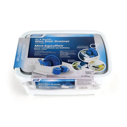 Camco 43511 Dish Drainer Fits In RV Sink With Drainer Tray That Fits as Lid for Storage