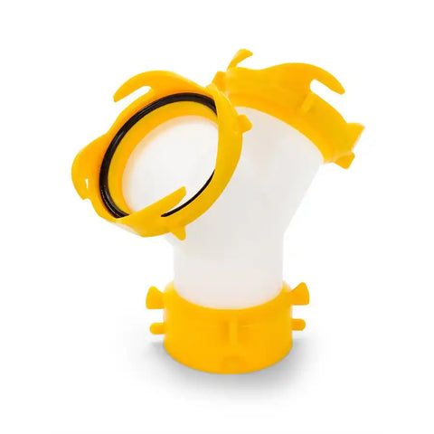 Camco 39629 Sewer Hose Connector Revolution For Connecting Two Sewer Hoses With Lug Fittings To The Same Dump Station Wye Fitting Clear With Yellow