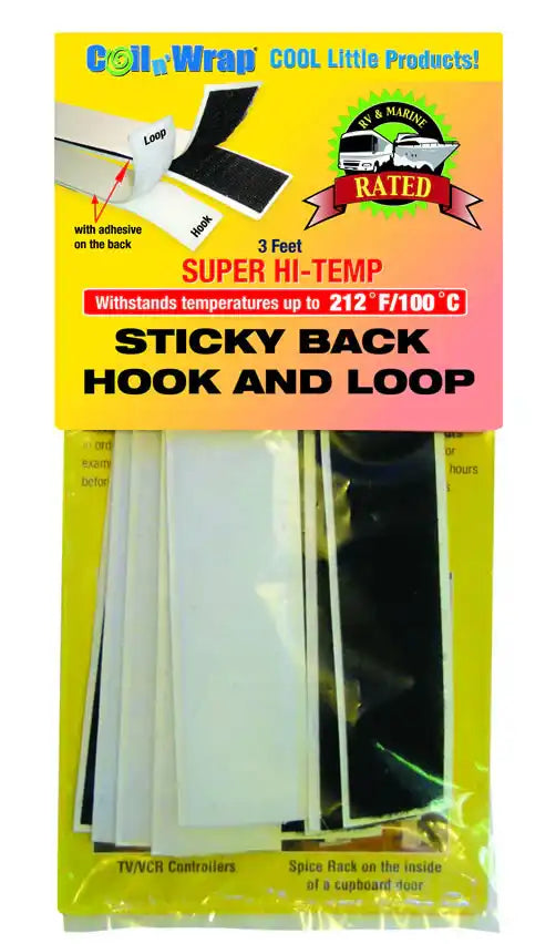 AP Products 006-204 Hook And Loop Tape Six 6 Inch Length x 1 Inch Width Strips 3 Bl