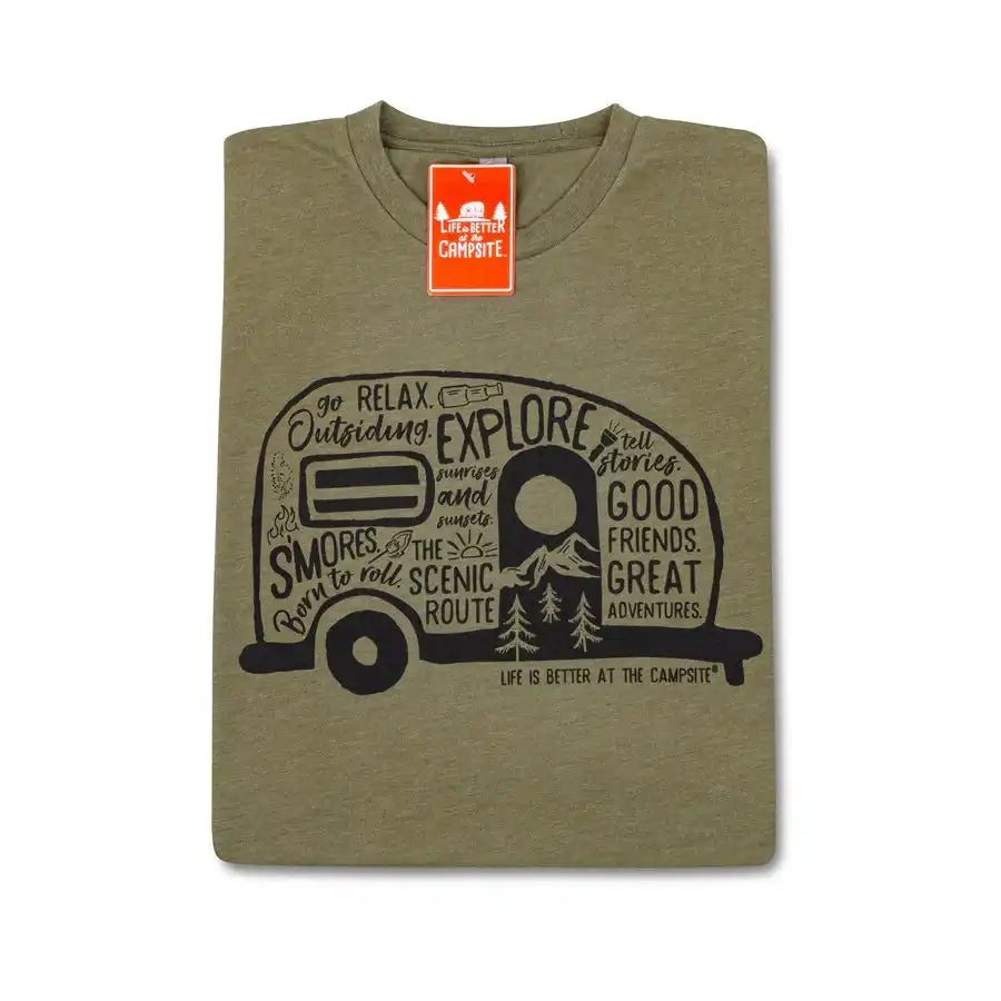 Camco 53341 T Shirt Life Is Better At The Campsite ™ Men's Medium Short Sleeve