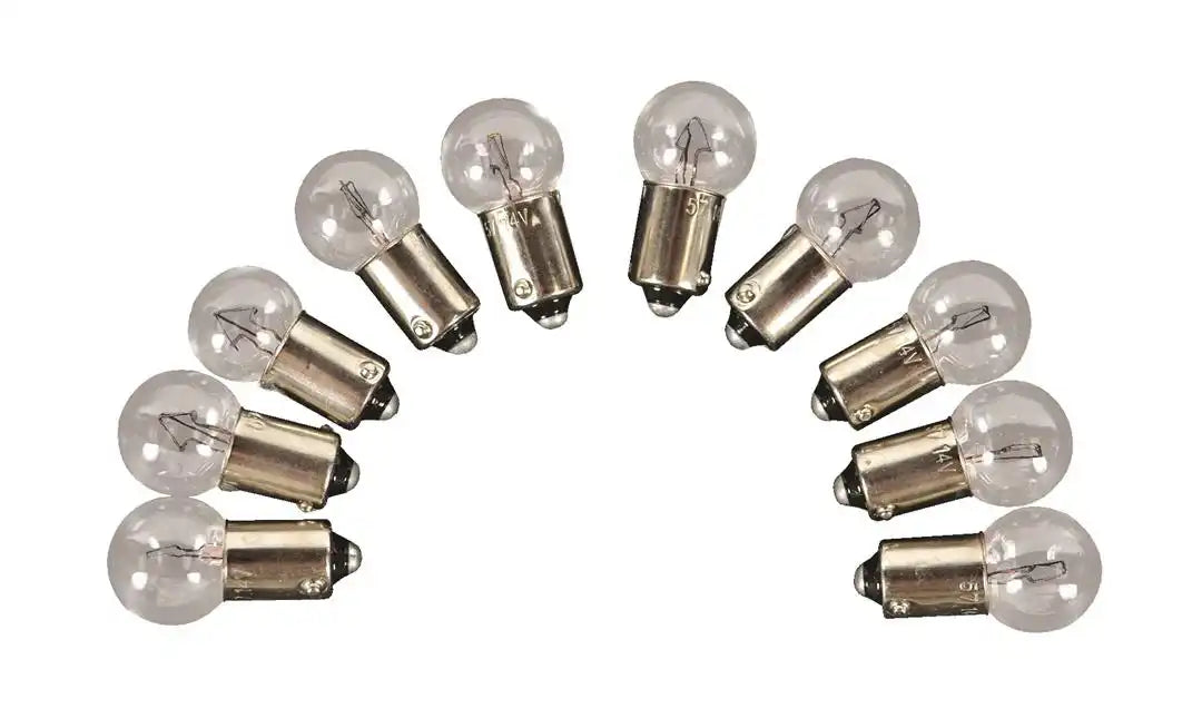 Camco 54714 Instrument Panel Light Bulb 57 Auto Instrument Package of 10