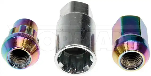Dorman 713-375G Lug Nut AutoGrade ™ OE Replacement M12-1.50 Thread Size 32.46 Millimeter Overall Length 19 Millimeter Hex Size 60 Degree Conical Seat Right Hand Thread Rainbow/ Neo-Chrome Carbon Steel Pack Of 20