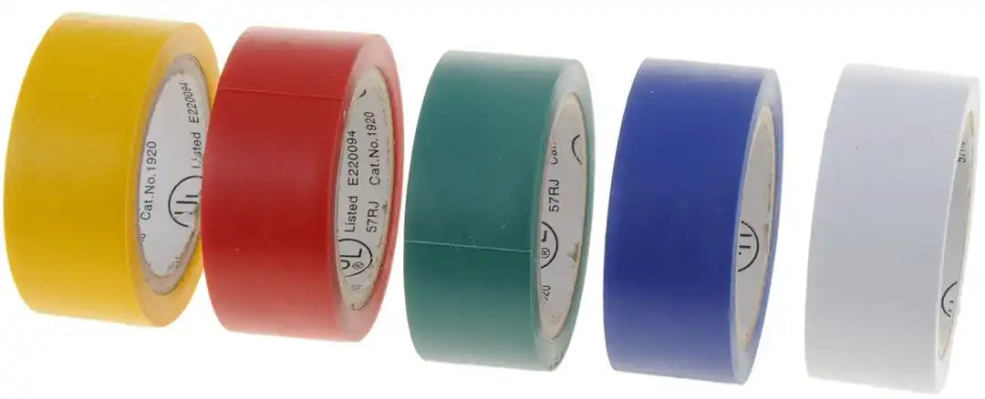 Dorman 85294 Electrical Tape Conduct-Tite ® Suitable For A Broad Range Of Household, Industrial, And Commercial Uses Roll 3/4 Inch Width x 12 Foot Length One Roll Of Each Blue/ Green/ Red/ White/ Yellow