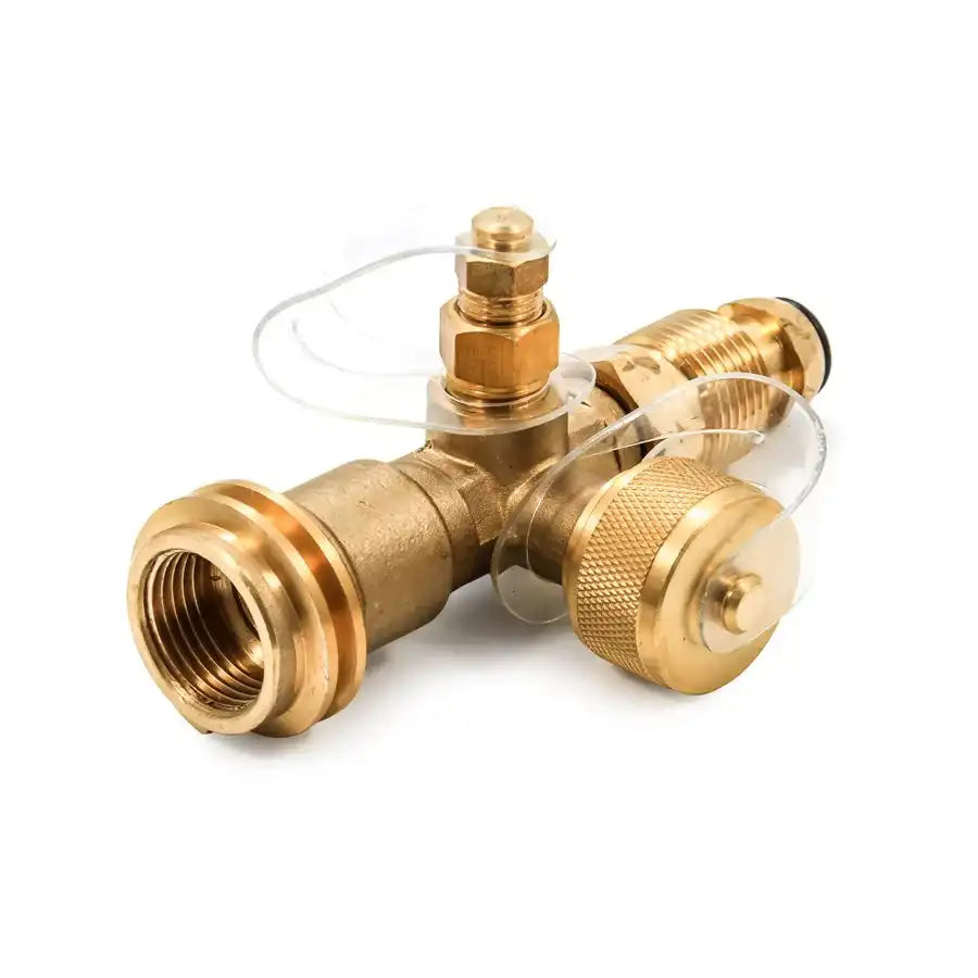 Camco 59113 Propane Supply Splitter Allows Hookup Of Auxilliary Propane Cylinder And Connection of Additional Propane Appliances