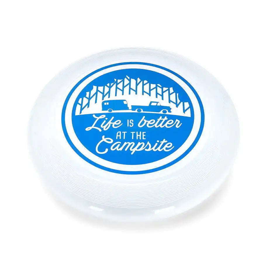 Camco 53256 Outdoor Game Life Is Better At The Campsite ™ Flying Disc Navy Logo/ White Polypropylene Disc
