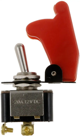 Dorman 84815 Multi Purpose Switch OE Solutions ™ 12 Volt 20 Amp Max Toggle Switch Non Lighted Metal With Brass Screw Type Connectors and Red Safety Cover