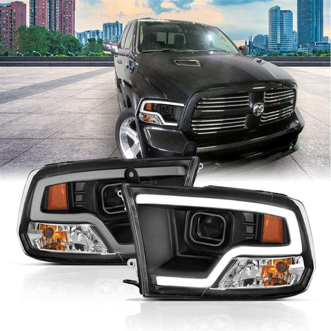 ANZO USA 111404 Headlight Assembly Halogen Bulb Projector Beam With Plank Style Day