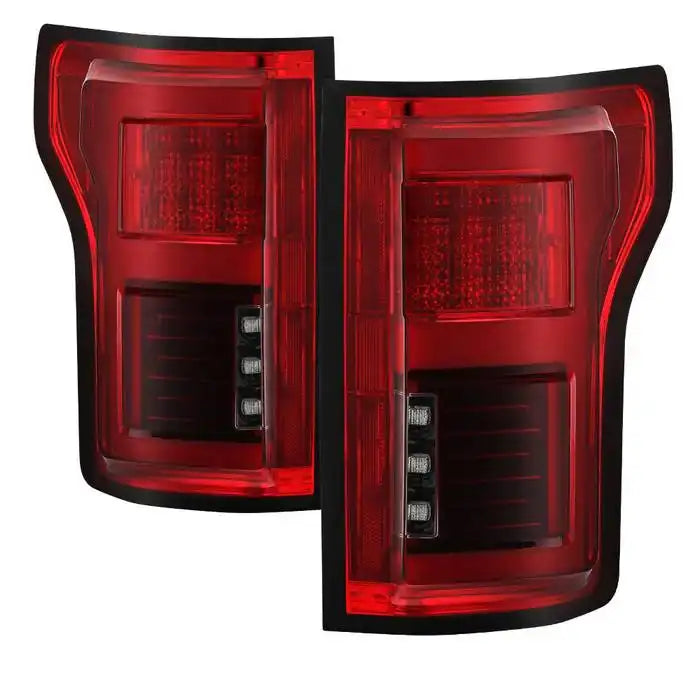 Spyder Automotive 5085320 Tail Light Assembly LED Clear/ Red Lens Bar Style Chrom
