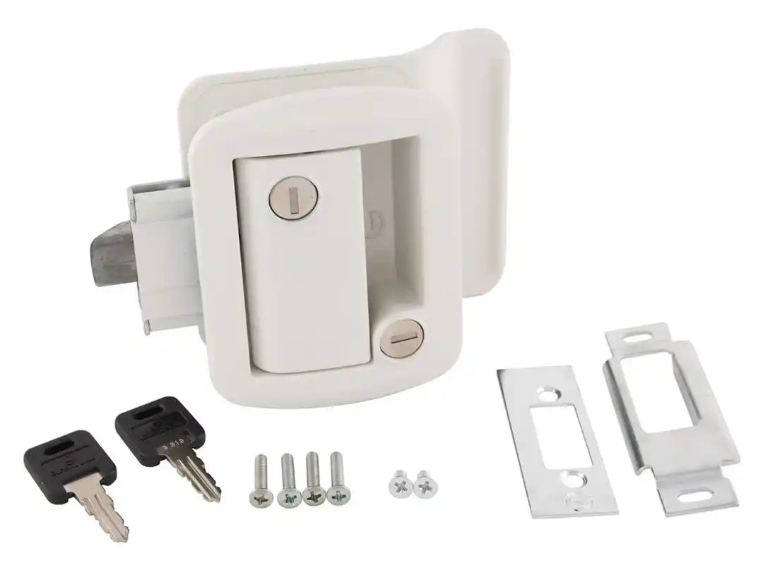 AP Products 013-571 Entry Door Latch Travel Trailer Lock White With Keys
