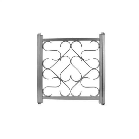 Camco 43991 Screen Door Grille For Protection of Door Screen Deluxe Scroll Design Adjustable From 20 Inch to 32 Inch Raw