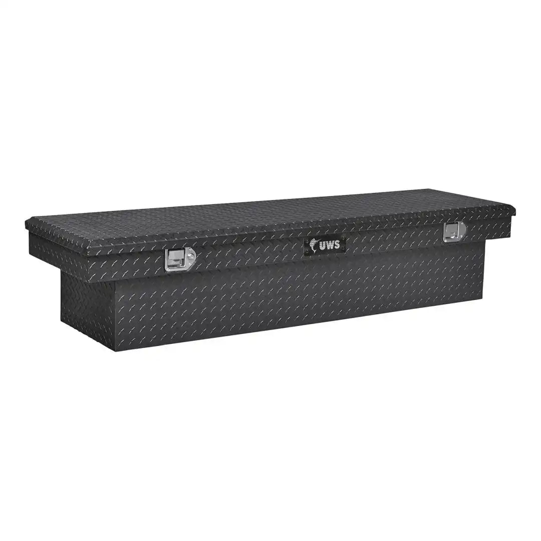 UWS TBS-63-BLK Tool Box Crossover Single Lid Diamond Tread Black Aluminum 20 In