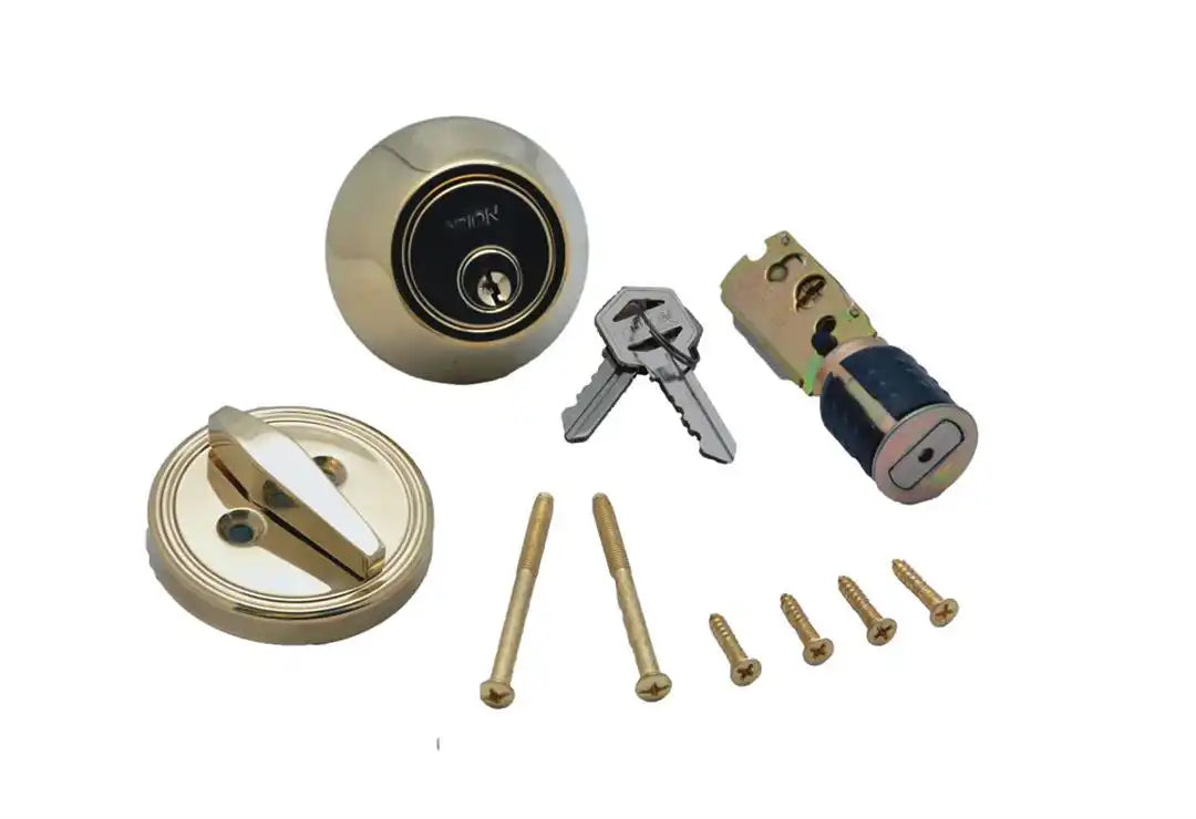 AP Products 013-222 Entry Door Lock Single Deadbolt With Keys Fits 2-3/8 Inch Or 2