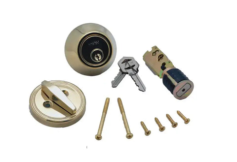 AP Products 013-222 Entry Door Lock Single Deadbolt With Keys Fits 2-3/8 Inch Or 2