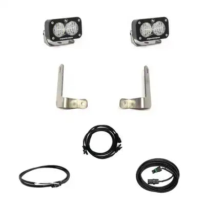 Baja Design 448052 Backup Light - LED S2 Bumper Mount Set Of 2 Clear Bulb Black 