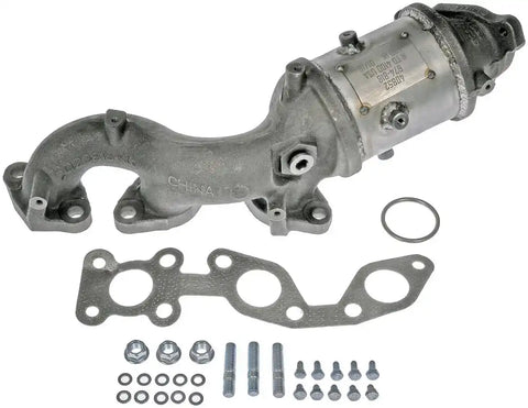 Dorman 673-818 Exhaust Manifold OE Solutions ™ OE Replacement With Integrated Catalytic Converter With 1 Inlet Gasket/ 1 Outlet Gasket/ 10 Bolts/ 3 Nuts/ 10 Washers And 3 Studs