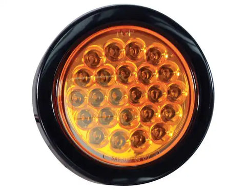 Buyers Products SL40AR Warning Light 4 Inch Round Dome Style Grommet Snap-In Stro