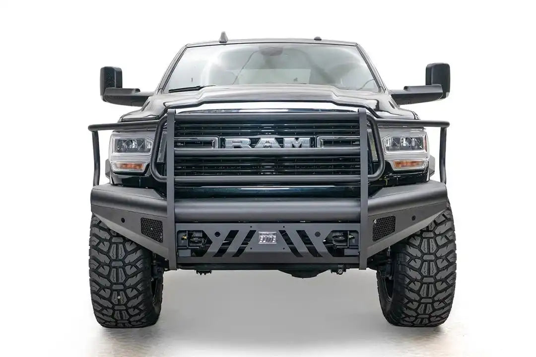 Fab Fours DR19-Q4460-1 Bumper Black Steel Elite One Piece Design Direct Fit Mount