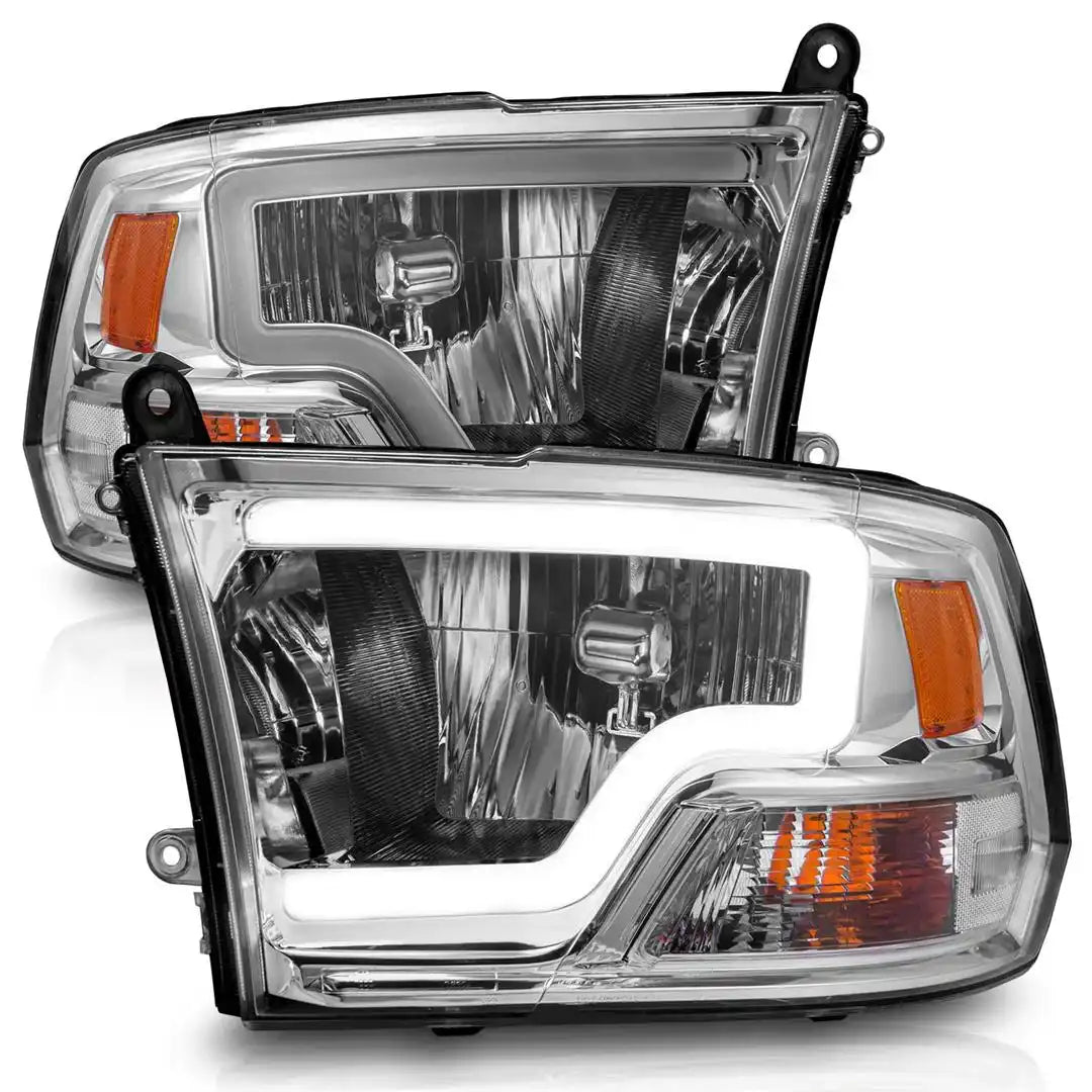 ANZO USA 111516 Headlight Assembly Halogen Bulb Crystal Headlights H1 High Beam Bu