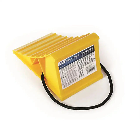 Camco 44472 Wheel Chock Yellow With Rope Hard Plastic Single