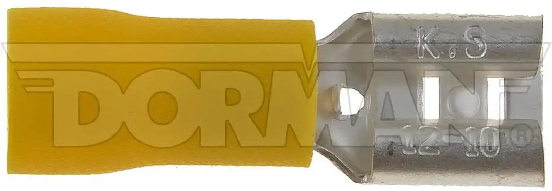 Dorman 85454 Wire Terminal End Conduct-Tite ® Yellow Female Blade Disconnect 10 To 12 Gauge Wire Set of 14