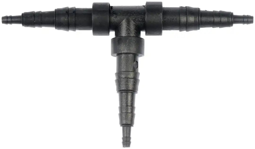 Dorman 47349 Vacuum Hose Connector Vacu-Tite ® T Shaped Connector 1/8 Inch Diameter or 1/4 Inch Diameter or 3/8 Inch Diameter Black Plastic Single