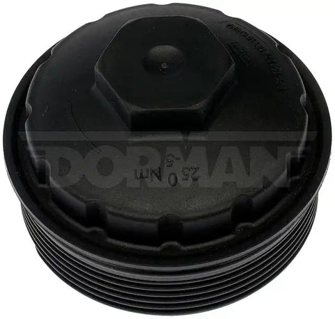 Dorman 921-154 Oil Filter Cover OE Solutions ™ OE Replacement 84.4 Millimeter Diameter Natural PA66 Black 59.7 Millimeter Length Thread On Mounting