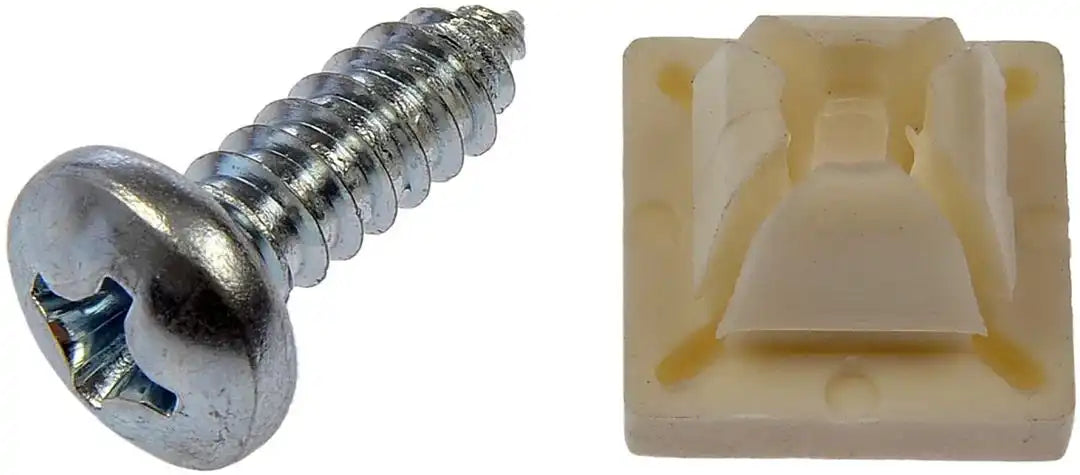 Dorman 45952 License Plate Mounting Hardware AutoGrade ™ Fastener 1/4 Inch x 3/4 Inch Natural/ Zinc Plated With Screws/ Push Nuts Pack of 4