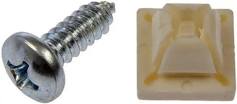 Dorman 45952 License Plate Mounting Hardware AutoGrade ™ Fastener 1/4 Inch x 3/4 Inch Natural/ Zinc Plated With Screws/ Push Nuts Pack of 4
