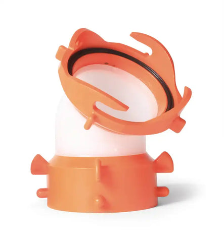 Camco 39842 Sewer Hose Connector RhinoFLEX ™ For Connecting Sewer Hose to Dump Station 45 Degree Swivel Lug and Bayonet Fittings Translucent