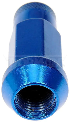 Dorman 713-285D Lug Nut AutoGrade ™ OE Replacement 1/2-20 Thread Size 1.88 Inch Overall Length 21/32 Inch Hex Size 60 Degree Conical Seat Open End Right Hand Thread Blue Carbon Steel Pack Of 20