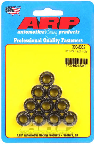 ARP Auto Racing 300-8332 Nut 12 Point 3/8 Inch - 24 Thread Size 1/2 Inch Socket Si