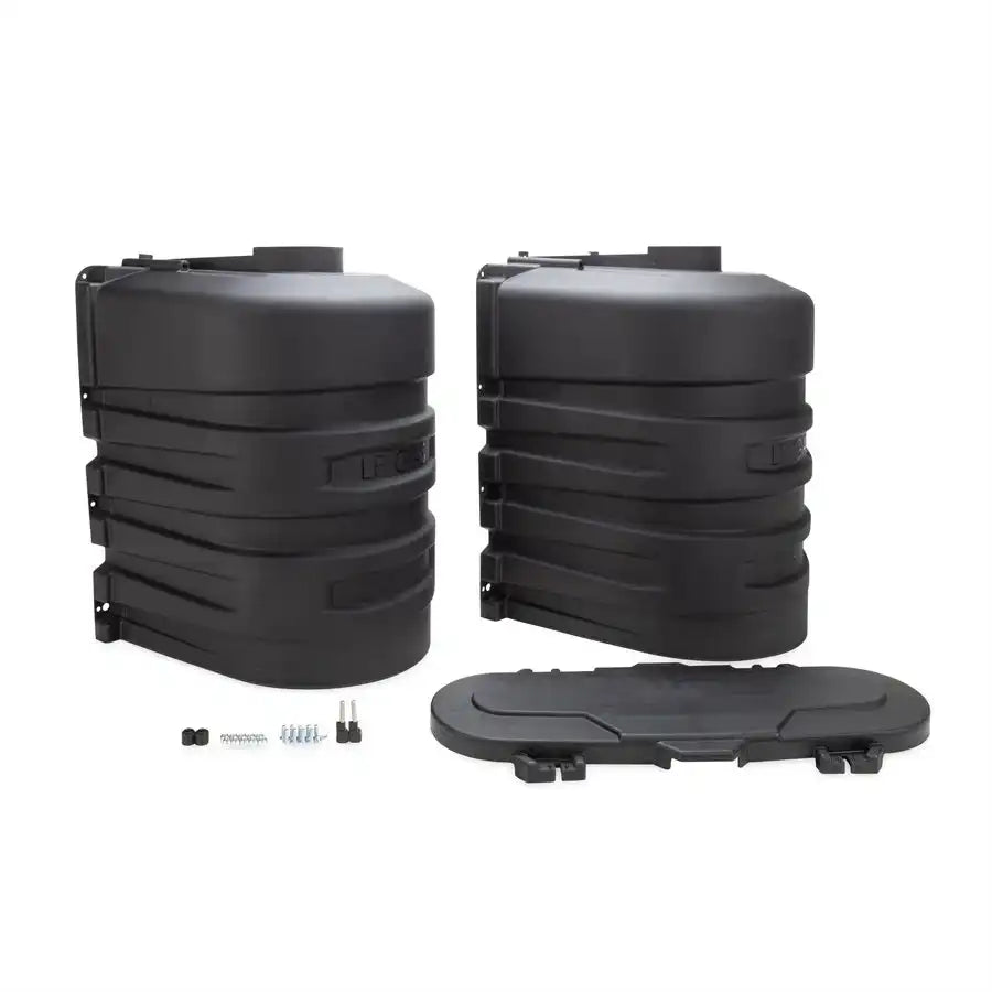 Camco 50502 Propane Tank Cover For Dual 20 Pound Tanks While Mounted Protection Fro