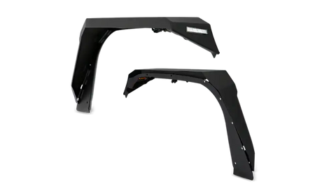 Body Armor JL-6102 Fender Flare Flat Style 7-1/2 Inch Tire Coverage Textured Powde