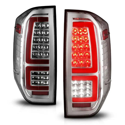ANZO USA 311438 Tail Light Assembly LED Clear Lens Chrome Housing Red Brake Light