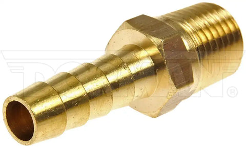 Dorman 785-414D Fuel Line Fitting OE Solutions ™ Inverted Flare Male Connector Barbed End 1/4 Inch MNPT Thread Size 1.72 Inch Length Brass