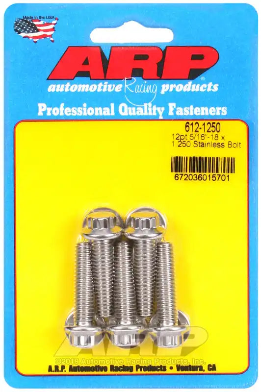 ARP Auto Racing 612-1250 Bolt Standard Bolt 5/16 Inch - 18 Thread Size 1.250 Inch 