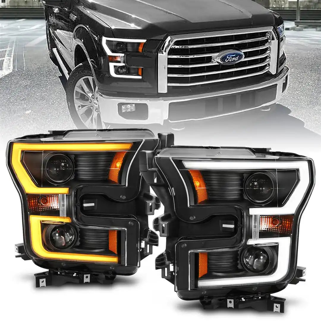 ANZO USA 111357 Headlight Assembly Halogen Bulb Projector Beam/ Double Plank Switch
