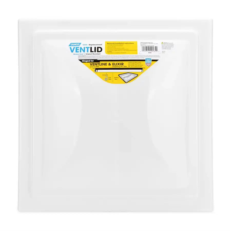 Camco 40185 Roof Vent Lid Roof Vent Lid Display Cardboard Box With 6 White Ventlin