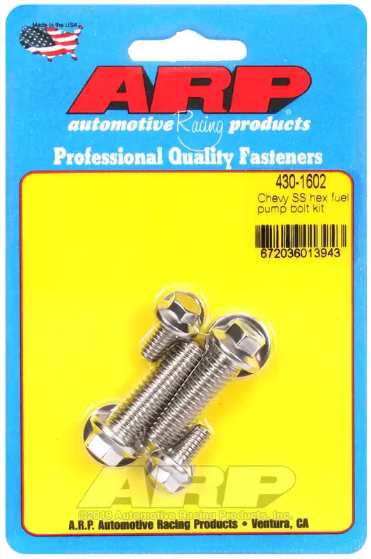 ARP Auto Racing 430-1602 Fuel Pump Mounting Bolt For Use With Chevy Hex Style Head 